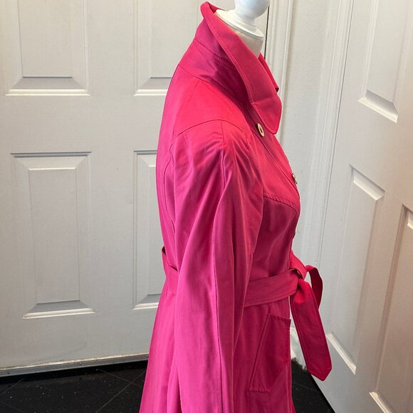 NWT! INC International Concepts Womens Hot Pink Double Breasted Trench Coat Sz M - Picture 8 of 14